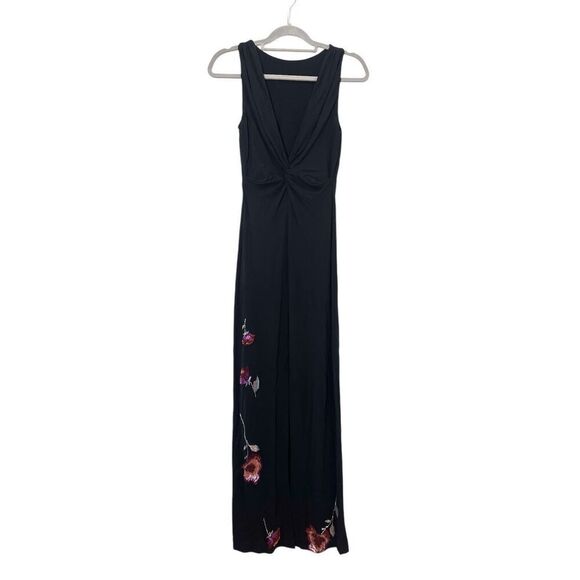 Vintage Nicole Miller Maxi Slip Dress Fairy Beaded Floral Y2K Long Guest 6 - Picture 1 of 11